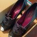 Coach Shoes | Coach Claudine Peep Toe Lace Up Platform Heels 8.5 | Color: Black/Brown | Size: 8.5