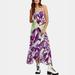 Free People Dresses | Free People Smocked Botice Tropical Floral Maxi Dress | Color: Purple/White | Size: Xs