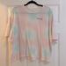 American Eagle Outfitters Tops | American Eagle: Xxl Pink And Blue “Literally” Tie Dye Crop | Color: Blue/Pink | Size: Xxl