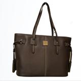 Dooney & Bourke Bags | Dooney & Bourke Black And Tan Pebbled Leather Larger Davis Tote Bag Purse | Color: Black/Tan | Size: Os