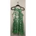 Anthropologie Dresses | Greylin Green White Silk Sleeveless Halter Mini Dress | Color: Green/White | Size: M