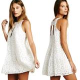 Free People Dresses | Free People Women's White Lace Wallflower Tent Baby Doll Mini Dress Size Xs/Tp | Color: White | Size: Xs