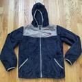The North Face Jackets & Coats | Girl's The North Face Tnf Navy Blue Silver Gray Fuzzy Fleece Jacket Sz L (14/16) | Color: Blue/Gray | Size: Lg