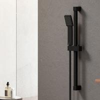 Duschset mit Duschstange Mattes Schwarz Duschsystem 610 mm mit Duschschlauch, Duschkopf, Dusch