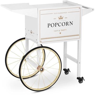 Popcornwagen Wagen für Popcornmaschine Popcorntrolley 2 Bremsen weiß & golden