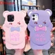 Coques ours rose dessin animé 3D pour OPPO housse en silicone souple HDPBear A72 A52 A92S A8