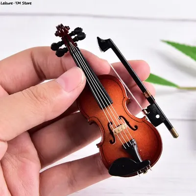 Mini violon en plastique Instrument de musique Miniature ornement artisanat en plastique
