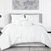 DCP 7 Piece All Season Bedding Comforter Set, Ultra Soft Polyester Elegant Bedding Comforters——White with Striped Folds