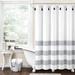 Lush Decor Boho Tassel Stripe Yarn Dyed Eco-Friendly Recycled Cotton Shower Curtain Single