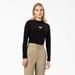 Dickies Women's Maple Valley Logo Long Sleeve Cropped T-Shirt - Black Size XS (FLR07)