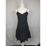 J. Crew Dresses | J. Crew Ruffle-Hem Spaghetti-Strap Dress In Eyelet | Color: Black | Size: 6