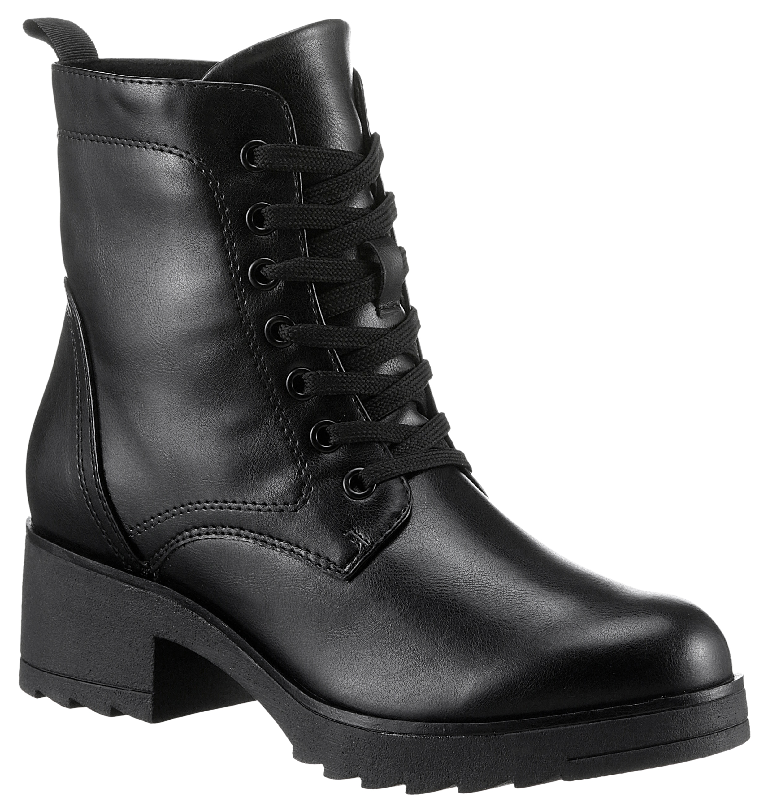 Schnürstiefelette MARCO TOZZI, Damen, Gr. 40, schwarz, Lederimitat, unifarben, Schuhe, mit FEEL-ME Ausstattung, Topseller