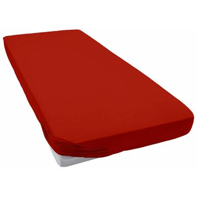 Spannbettlaken ESTELLA "Jersey Topper aus Baumwolle mit Elasthan", rot (purpur), B:180-200cm L:200cm, Jersey, Obermaterial: 97% Baumwolle, 3% Elasthan, Laken, für Topper bis 10 cm Höhe Image