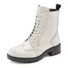 Schnürboots LASCANA, Damen, Gr. 39, weiß, Obermaterial: 100% Schafsleder. Futter: 75% Textilmaterial, 25% Schafsleder. Decksohle: 100% Synthetik. Laufsohle: 100% Synthetik, unifarben, modisch, Schuhe, Schnürstiefelette, Ankle Boots, Leder, Schnüren...