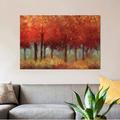 East Urban Home 'Red Forest' Print on Canvas Canvas/Metal in Green/Orange/Red | 40 H x 60 W x 1.5 D in | Wayfair 2B1A6E9C8E7E49D1A5B3D1D5BDE0AB9B
