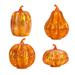 Rosalind Wheeler 4 Piece LED Pumpkin Decorative Accent Set Glass/Mercury Glass | 9.25 H x 6.75 W x 6.25 D in | Wayfair