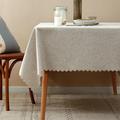 Red Barrel Studio® Grey Scalloped Edge Wrinkle-free Heat Resistant 56"x40" Rectangular Tablecloth Polyester in Black/Brown | 72 W x 56 D in | Wayfair