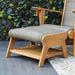 Birch Lane™ Dezi Teak Upholstered Outdoor Ottoman w/ Cushion Wood in Brown | 14.25 H x 22 W x 23.25 D in | Wayfair DD58314504D34130BCA59069320BD019
