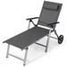 Arlmont & Co. Kostanty 68" Long Reclining Single chaise Metal in Black/Gray | 41.5 H x 26 W x 68 D in | Outdoor Furniture | Wayfair