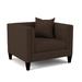 Armchair - Wade Logan® Banelly 43" W Tufted Polyester Armchair Fabric in Black/Brown | 31 H x 43 W x 36 D in | Wayfair