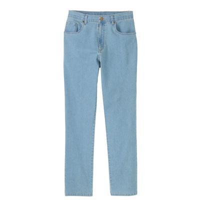 Haband Womens Classic 5 Pocket Stretch Jeans with Back Elastic, Light Denim Multi, Size 22W Womens Petite, P - Petite