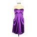 As U Wish Casual Dress - Party: Purple Solid Dresses - Women's Size 5