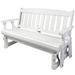 Amish Casual Heavy Duty 800 Lb Mission Treated Porch Outdoor Glider Bench, 5ft, Cupholders in Gray | 36.5 H x 62.75 W x 27 D in | Wayfair