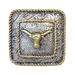 De Leon Collections Polyresin Tooled Belt Buckle w/ Longhorn Drawer Pull Knob Resin in Yellow | 1.63 H x 1.63 W x 1.25 D in | Wayfair 15489