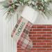 Personalization Mall Fresh Plaid Personalized Ivory Faux Fur Christmas Stocking Polyester in Red/White | 19.5 H x 7.5 W in | Wayfair 37498-I