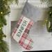 Personalization Mall Fresh Plaid Personalized Christmas Stocking Polyester in Gray/White | 19.5 H x 7.5 W in | Wayfair 37498-GR