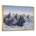 Millwood Pines White Winter Snow Mountain - Painting on Canvas Metal in Gray/White | 16 H x 32 W x 1 D in | Wayfair