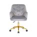 Willa Arlo™ Interiors Samatha Velvet Upholstered Office Chair w/ Gold Chrome Legs Upholstered in Gray | 32.48 H x 22.83 W x 23.62 D in | Wayfair