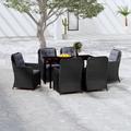 Red Barrel Studio® Patio Dining Set Outdoor Dining Set Table & Chair Set for Garden Glass/Wicker/Rattan in Black | 55.1 W x 27.6 D in | Wayfair