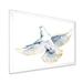 Winston Porter Flying White Dove Bird II - Floater Frame Print on Canvas in Blue/White | 8 H x 12 W x 1 D in | Wayfair