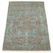 Blue/Gray 71 x 47 x 0.5 in Area Rug - Rosalind Wheeler Alisha-Mae Oriental Hand-Knotted Rectangle 3'11" x 5'11" Area Rug in Dark Gray/Blue | Wayfair