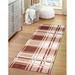 Brown/White 96 x 30 x 0.17 in Area Rug - Gracie Oaks Markisha Plaid Machine Made Flatweave Runner 2'6" x 8' Area Rug in Copper/White | Wayfair