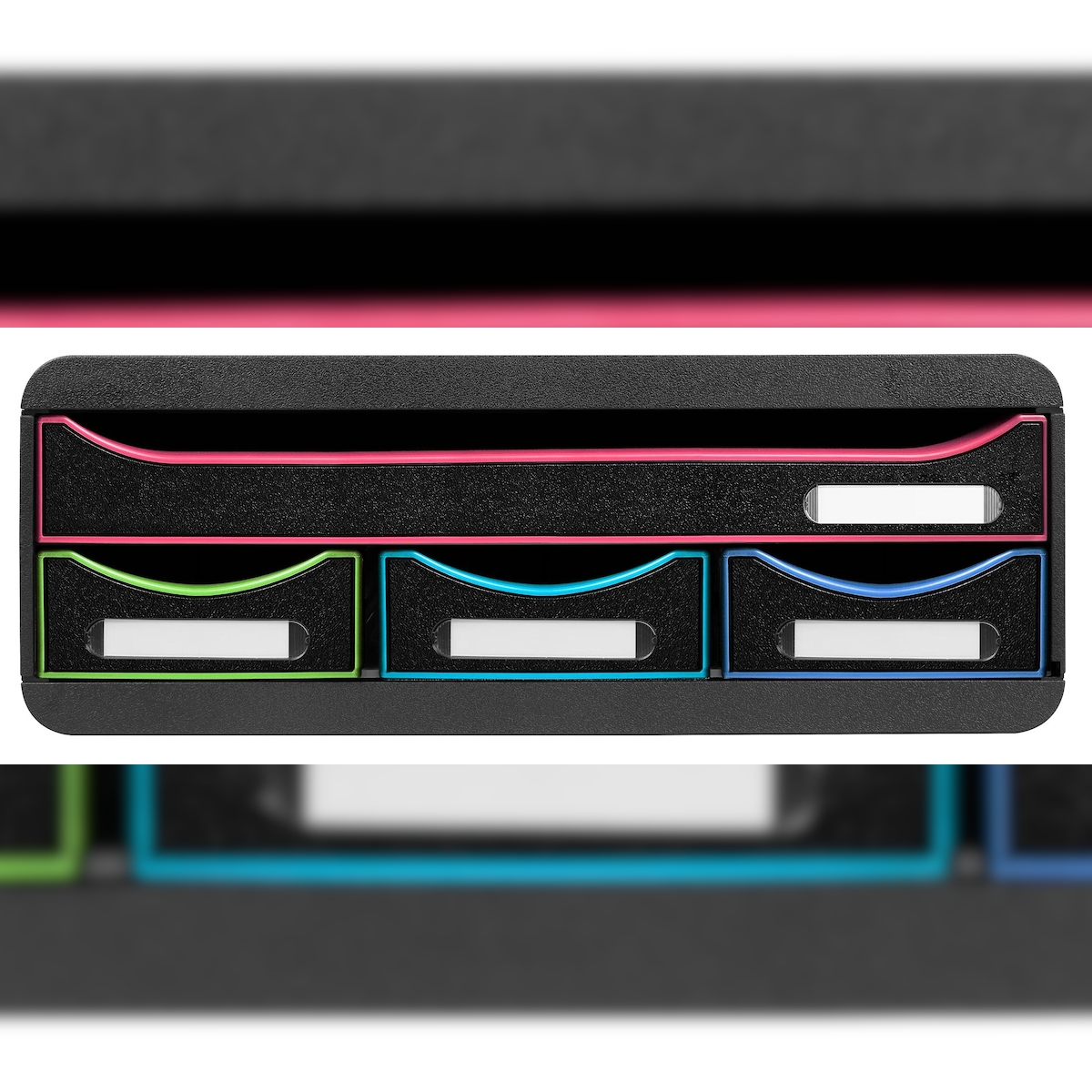 Exacompta 319914D 1x TOOLBOX MINI 4 Schubladen Black Office - Regenbogen Image