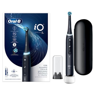 Oral-B - iO 5 in Schwarz + Reiseetui Elektrische Zahnbürsten 1 ct (107.69 € / 1 ct)