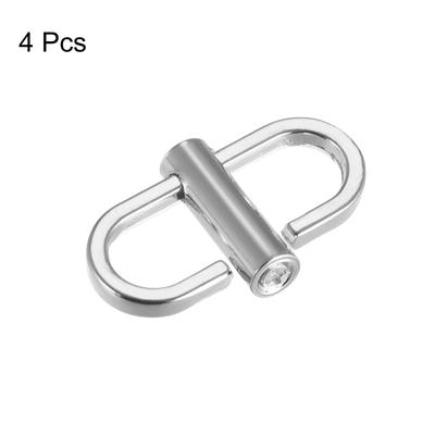 Adjustable Metal Buckles, 4Pcs 22x13mm Chain Shortener Bag Strap Clasps, Silver - Silver Tone