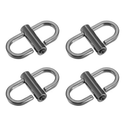 Adjustable Metal Buckles, 4Pcs 22x13mm Chain Shortener Bag Strap Clasps, Black - Dark Grey