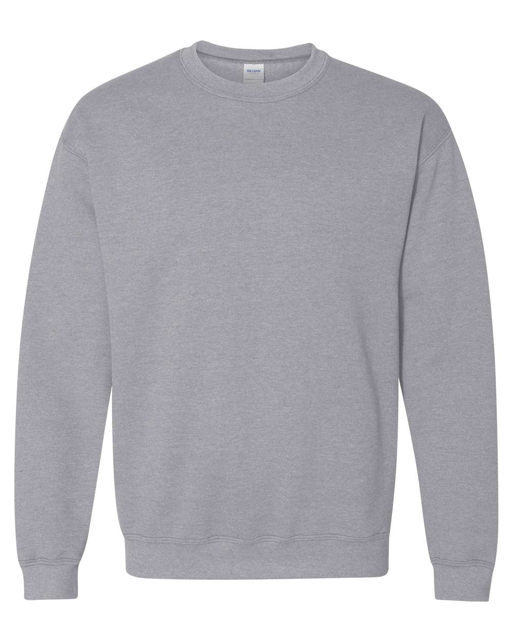 Gildan G180 Adult Heavy Blend 8 oz. 50/50 Fleece Crew T-Shirt in Sport Grey size XS | Cotton Polyester 18000, G18000