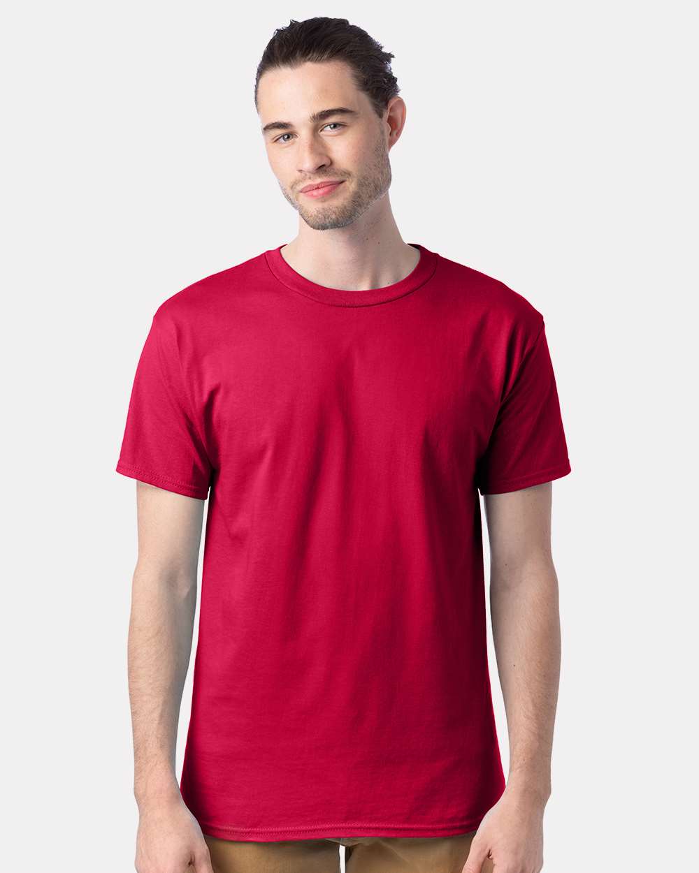 Hanes 5280 Adult Essential Short Sleeve T-Shirt in Crimson size 5XL | Cotton