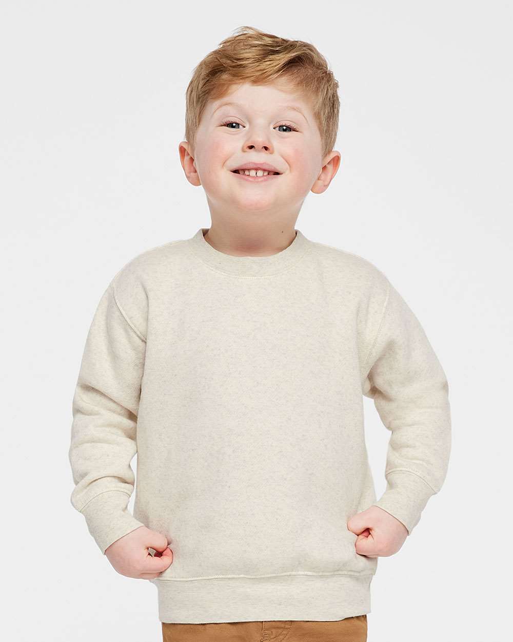 Rabbit Skins 3317 Toddler Crew Fleece Sweatshirt in Natural Heather size 7 LA3317