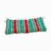 Pillow Perfect Outdoor Aruba Stripe Turq/Coral Blown Bench Cushion