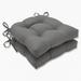 Pillow Perfect Outdoor Rave Graphite Reversible Chair Pad (Set of 2) - 15.5 X 16 X 4