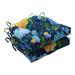 Pillow Perfect Outdoor Spring Bling Blue Deluxe Tufted Chairpad (Set of 2) - 17 X 17.5 X 4