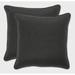 Pillow Perfect Outdoor Fresco Black 16.5-inch Throw Pillow (Set of 2) - 16.5 X 16.5 X 5 - 16.5 X 16.5 X 5