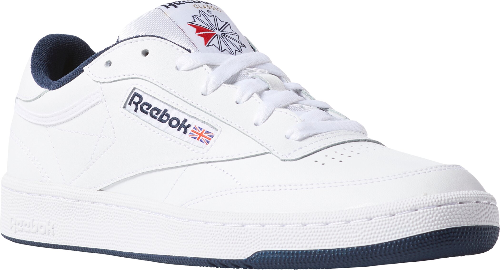 Sneaker REEBOK CLASSIC "CLUB C 85", Herren, Gr. 41, blau (weiß, navy), Leder, Schuhe Skaterschuh Herrenschuh Sneaker low Sneaker Retrosneaker