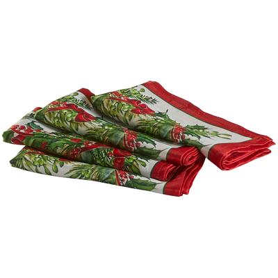 Holly Ribbon Square Napkins by BrylaneHome in Multi