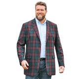 Men's Big & Tall KS Signature Holiday Blazer by KS Signature in Wine Tartan (Size 52)
